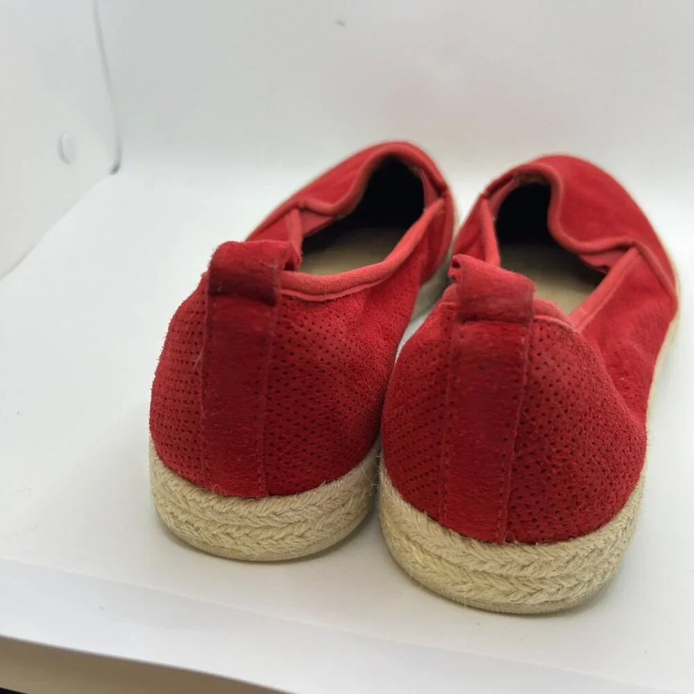 Clarks espadrille cushion soft red slip-on comfort shoe 8 medium